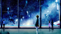 Stars text airports airplanes night sky artwork