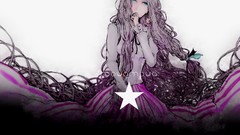 Stars text magician Ribbons shirts skirts pink hair long hair 