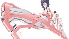 Stars weapons android gloves sitting hoodies pink hair long 