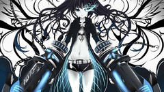 Stars weapons Anime scars Shorts long hair anime girls blue 