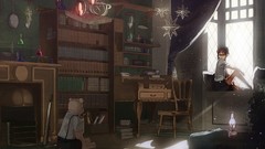 Stars weapons Books dolls Anime Swords desks anime girls 