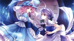 Stars weapons dress hats Knives Ribbons clocks bows fans pink 