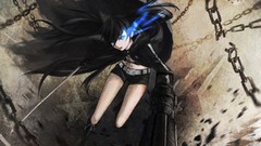 Stars weapons Katana Anime Shorts Swords chains belts long hair 