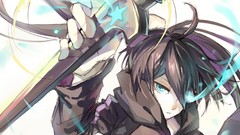 Stars weapons Swords anime girls blue eyes black rock shooter 