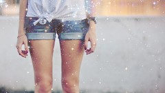 Stars white jeans legs Jeans Babes