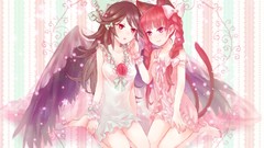 Stars wings dress red eyes sitting ornaments bracelets pajamas 