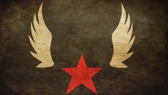 Stars wings grunge brown background