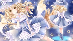 Stars witch blondes anime girls touhou kirisame marisa