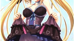 Stars woman Anime Hearts skirts blush long hair anime girls 