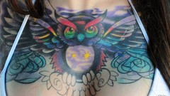 Stars woman tattoos brunettes models boobs Emma Ink