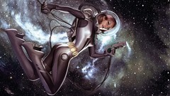 Stars woman weapons comics outer space Black Widow artwork 