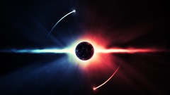 Stars yin-yang planets outer space artwork renders
