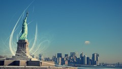 Statue of Liberty cityscapes