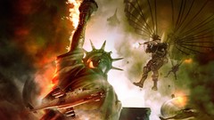 Statue of Liberty world in conflict parachuting