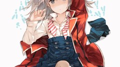 Stealth blush gray eyes anime girls gray hair