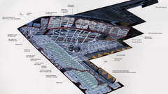 Stealth bomber infographics schematic