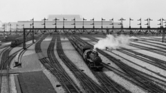 Steam trains railroad tracks