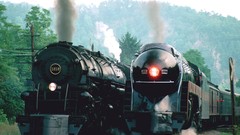 Steamer railway railroad tracks trains