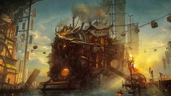 Steampunk asians artwork fantasy art