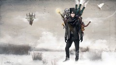 Steampunk British Castles surreal floating islands