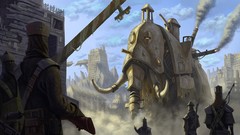 Steampunk elephants artwork fantasy art