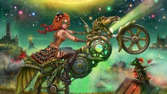 Steampunk goggles artwork fantasy art motorbikes