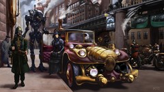 Steampunk technics fantasy art soft shading