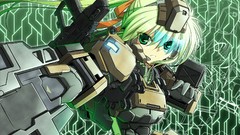 Steel weapons Guns lighting Ribbons anime girls green eyes 