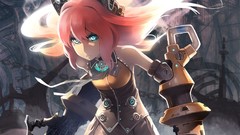 Stockings anime girls blue eyes nekomimi redheads futuristic 