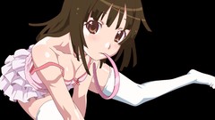 Stockings anime girls brunettes short hair bakemonogatari 