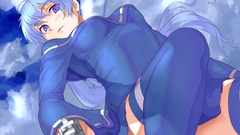 Stockings blue eyes skirts