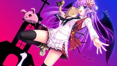 Stockings blue hair purple