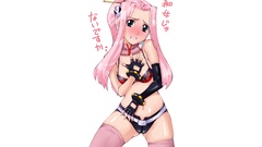 Stockings pink hair green eyes tengen toppa gurren lagann 