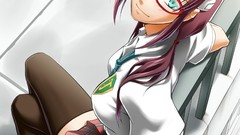 Stockings skirts glasses neon