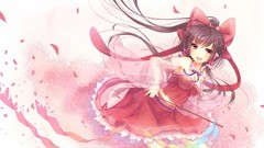 Stomach Ribbons brown eyes brunettes flower petals hakurei 