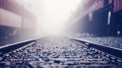 Stones bokeh sunlight railroad tracks depth of field trains