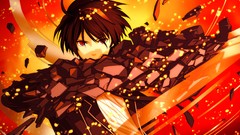 Stones fire tie red eyes brunettes school uniforms short hair 