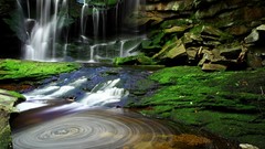 Stones nature moss waterfalls rocks swirls