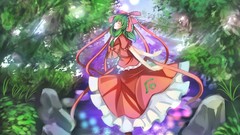 Stones nature Trees grass water dress long hair anime girls 