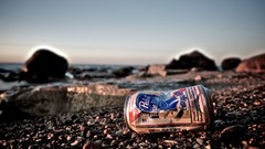 Stones pollution trash pebbles Beaches beers soda cans Pabst 