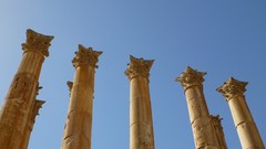 Stones ruins columns roman skies jordan archeology Jerash