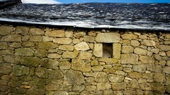 Stones snow winter old window Spain houses