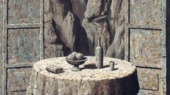 Stones surrealism Tables paintings artwork traditional art 