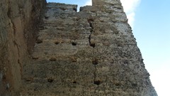 Stones wall ice scratches cracks