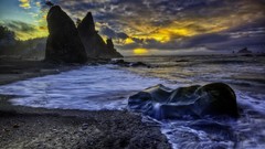 Stones water coast evening colors streams