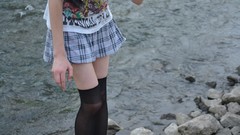 Stones water woman Headless rocks skirts miniskirts