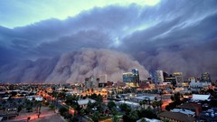 Storm dust Arizona cityscapes