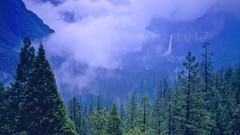 Storm spring California Yosemite National Park valleys