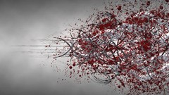 Strange abstract wires red