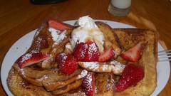 Strawberries french toast food